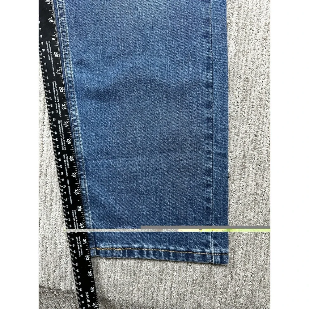 Levis 505 Jeans Mens 38x32 Regular Straight Stretch Blue Medium Wash Denim
